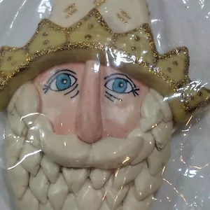 Adorno de Navidad de Colección Silvestri Santa ~ Y a todos una buena noche ~ Ojos azules - Imagen 1 de 6