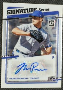 THOMAS PANNONE 2020 Donruss Optic Signature Series AUTO Blue Jays Angels Indians