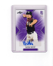 2021 Leaf Perfect Game Showcase Blank Back Purple Mason White Auto 1/1