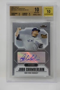 2007 Finest Rookie Redemption #10 Joba Chamberlain novato AU 🙂 Beckett 10 - Imagen 1 de 7