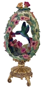 House Of Faberge Franklin Mint Hummingbird Egg Jewels In The Garden Stand 5 1/4” - Picture 1 of 6