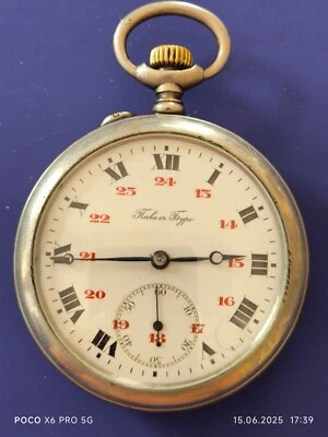 П.Буре Paul Buhre Imperial Russian Metal Poсket Watch 51,5mm working - Image 1 of 4