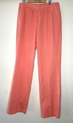 ORVIS Women’s M Pants NWOT 100% Cotton Pockets Elastic Waist Salmon Pink 31” - Image 1 of 3