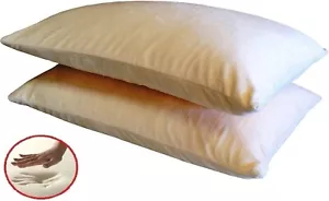 Luxurious Queen Plush Velour Memory Foam Firm Pillow - w/ Dual Zone Case Peach - Picture 1 of 6
