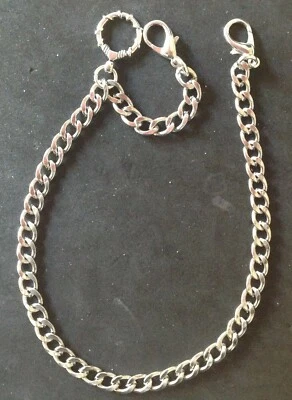  Albert pocket watch chain with clasp for trouser belt loop,silver colour - Image 1 of 4