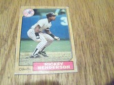 RICKEY HENDERSON 1987 O PEE CHEE MINI BASEBALL CARD BOX BOTTOM