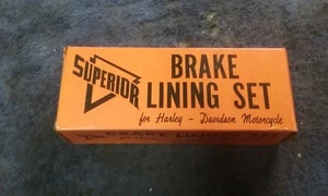 HARLEY K-MODEL XL PANHEAD SHOVELHEAD VINTAGE CHOPPER REAR BRAKE SHOE LININGS  - Picture 1 of 7