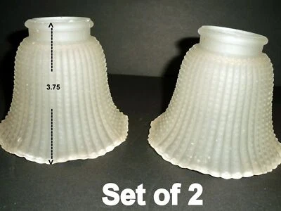 2 Octagon White frosted Glass Ceiling Fan Globe Light Shade Vanity Replacement - Image 1 of 4