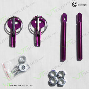 Universal Purple Car Bonnet Pin Locking Kit For Race Track Car Hood Latch Catch