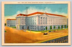 Nueva postal de lino para oficina de correos del departamento edificio Washington DC USPS - Imagen 1 de 2