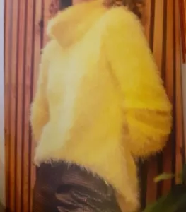 Supetbe🍋 Pull angora jaune 80 % 🐇🐇 col ROULE 20 cm - Picture 1 of 9