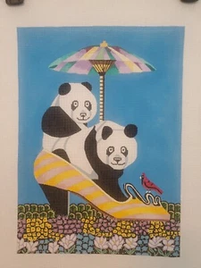 Maggie Co. Needlepoint Edward Lupper Panda Bear, Heels, whimsical, bird,18 count - Picture 1 of 19