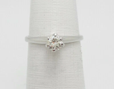Vintage 1/3CT Natural Diamond Solitaire Engagement Wedding Ring 14K White Gold - Image 1 of 4