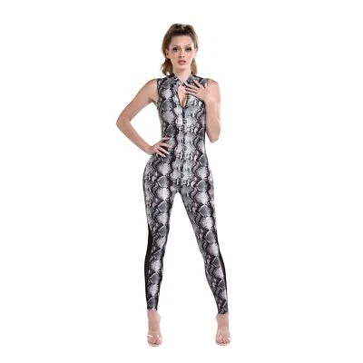 Snakeskin Catsuit Pimp Ho Suit Yourself Fancy Dress Up Halloween Adult Costume - Image 1 of 2
