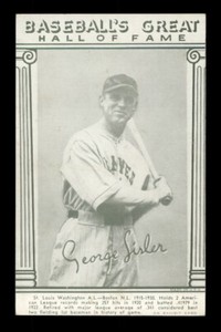1948 BASEBALL'S GREAT HALL OF FAME EXHIBIT GEORGE SISLER BOSTON BRAVES HOF
