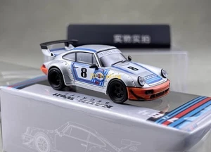 ZD MM 1:64 silber RWB 964 #8 Racing Sport Modell Diecast Metall Auto BN - Bild 1 von 8