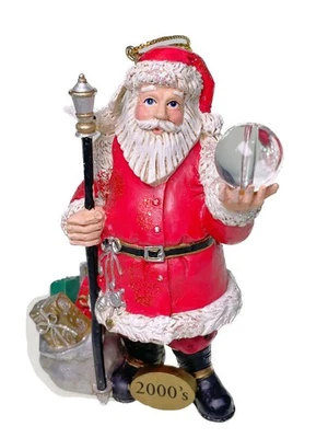 "4"" Papá Noel 2000 adorno de Navidad Midwest Cannon Falls bola de cristal Y2K" Foto 1 de 4