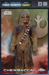 Star Wars Digital Card Trader Chrome 2025 Legendary Kashyyk Green Chewbacca 99cc - Picture 1 of 2