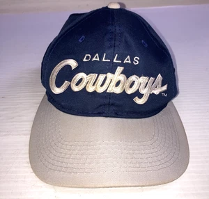 Vintage Sports Specialties The Twill Dallas Cowboys Script Snapback Hat Blue - Picture 1 of 8