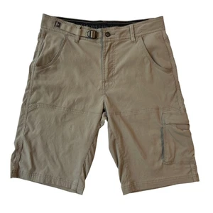 PrAna Zion Shorts Breathe Herren Größe 32 x 12 khaki Gürtel Stretch Wandern Taschen - Bild 1 von 14
