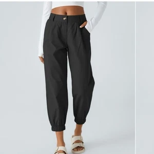 Halara Joggers Mid Rise Zipper Pocket Casual Cotton Black Size Medium NWT - Picture 1 of 11