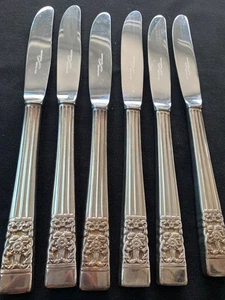 6 x Community Silver Plate Oneida Hampton Court Dinner Knives Knife 21.5cm - Picture 1 of 4