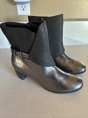 Softwalk серый металлик / черный лужи ботинки женский размер 8,5 Rn #1553-051 - Изображение 1 из 4