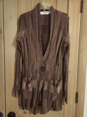 Cárdigan Anthropologie Sparrow Marrón Abuelo Botón Talla Pequeña Foto 1 de 4