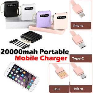 2024 Nuovo Mini Power Bank 20000mA Quattro USB Caricabatterie Esterno Custodie Portatile - Foto 1 di 7