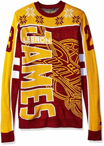KLEW NBA Men's Cleveland Cavaliers Lebron James #23 Ugly Sweater Cover