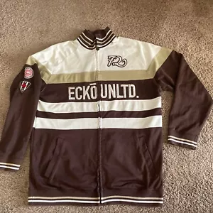 ECKO UNLTD. Jacket Men’s Size Large Brown & Tan Cotton & Polyester-EUC - Picture 1 of 9