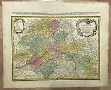 FRANCE ORLEANS DATED 1762 HOMANN HRS LARGE ANTIQUE ENGRAVED MAP 18TH CENTURY