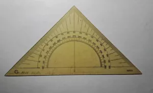 PLASTIC DRAFTING TEMPLATES RULE USSR SOVIET STENCIL TRIANGLE PROTRACTOR 1960 - Picture 1 of 2