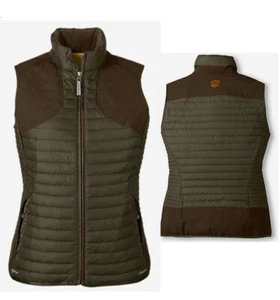 NWT Eddie Bauer Womens 16z Sport Shop Microtherm StormDown Field Vest Moss - Picture 1 of 4