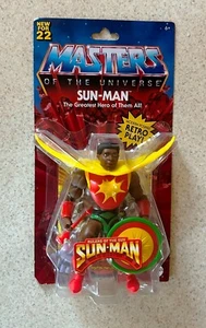 Figura de acción MASTERS OF UNIVERSE MOTU Sun Man (2020 Mattel) en tarjeta AF (DMG) - Imagen 1 de 3