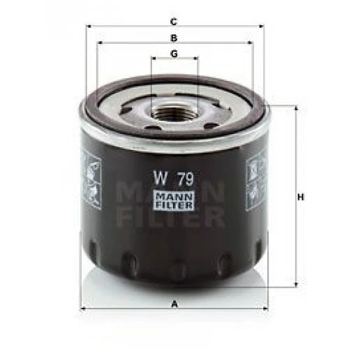 Oil filter Mann filter W79 for Renault Kangoo express fluence - Image 1 of 1