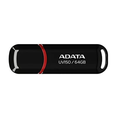 64GB AData UV150 USB3.2 Flash Drive - Black/Red - Image 1 of 3