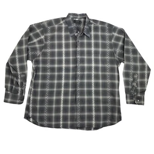 IKE Behar Men’s XL Long Sleeve Button Up Cotton Shirt Gray White Aztec Print - Picture 1 of 6