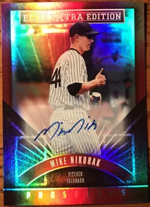 2015 Elite Extra Edition Prospect Autographs Mike Nikorak #28 Colorado Rockies - Picture 1 of 2