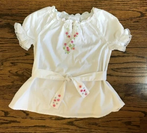 Gymboree LOVE IS IN THE AIR Vintage NWT 3 White flower gem lace top - Picture 1 of 1