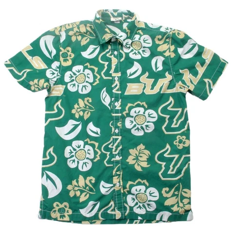 Men's South Florida USF Bulls Floral Shirt Button Up Beach Shirt Cover