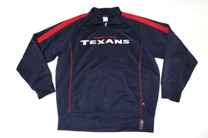 Houston Texans NFL langärmelige Sportjacke mit durchgehendem Reißverschluss blau rot gestreift - Größe L - Bild 1 von 19