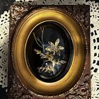 Saburo Inc Real Hawaiian Flower And Leaves Petrified Plated In 24k Gold Oval 