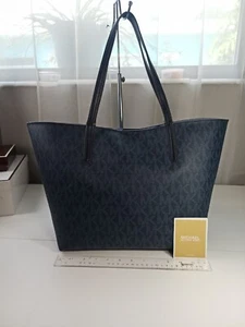 Michael Kors Large Blue Embroidered Tote Jacquard PVC Baby Blue - Picture 1 of 16