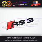 Audi RS3 Emblem MATTE BLACK Rear Trunk Lid Letter Badge S Line Logo Nameplate Audi S3
