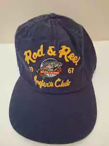 Polo Ralph Lauren Baseball Cap Hat Rod Reel 1967 Anglers Club Blue Twill Fishing - Picture 1 of 7