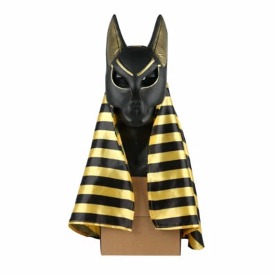 Egyptian Anubis Mask Halloween Cosplay Wolf Masquerade Anubis Mask Hood Props - Image 1 of 4
