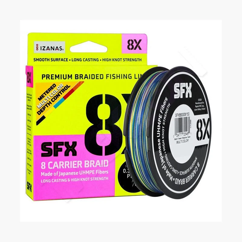 300M Spool of Metred Multi-Coloured Sufix SFX 8X Braided Fishing Line -8 Carrier - image 1 of 1
