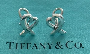 Tiffany & Co Paloma Picasso Loving Heart Earrings Sterling Silver 925 Clip On - Picture 1 of 4