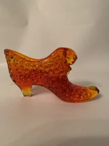 Fenton Hobnail Cat Head Slipper Shoe Orange - Picture 1 of 7